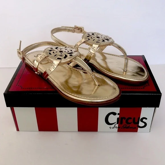 Circus by Sam Edelman Clarissa Caylie Gold Ankle-Strap Sandal Size 4 NIB - Picture 6 of 6